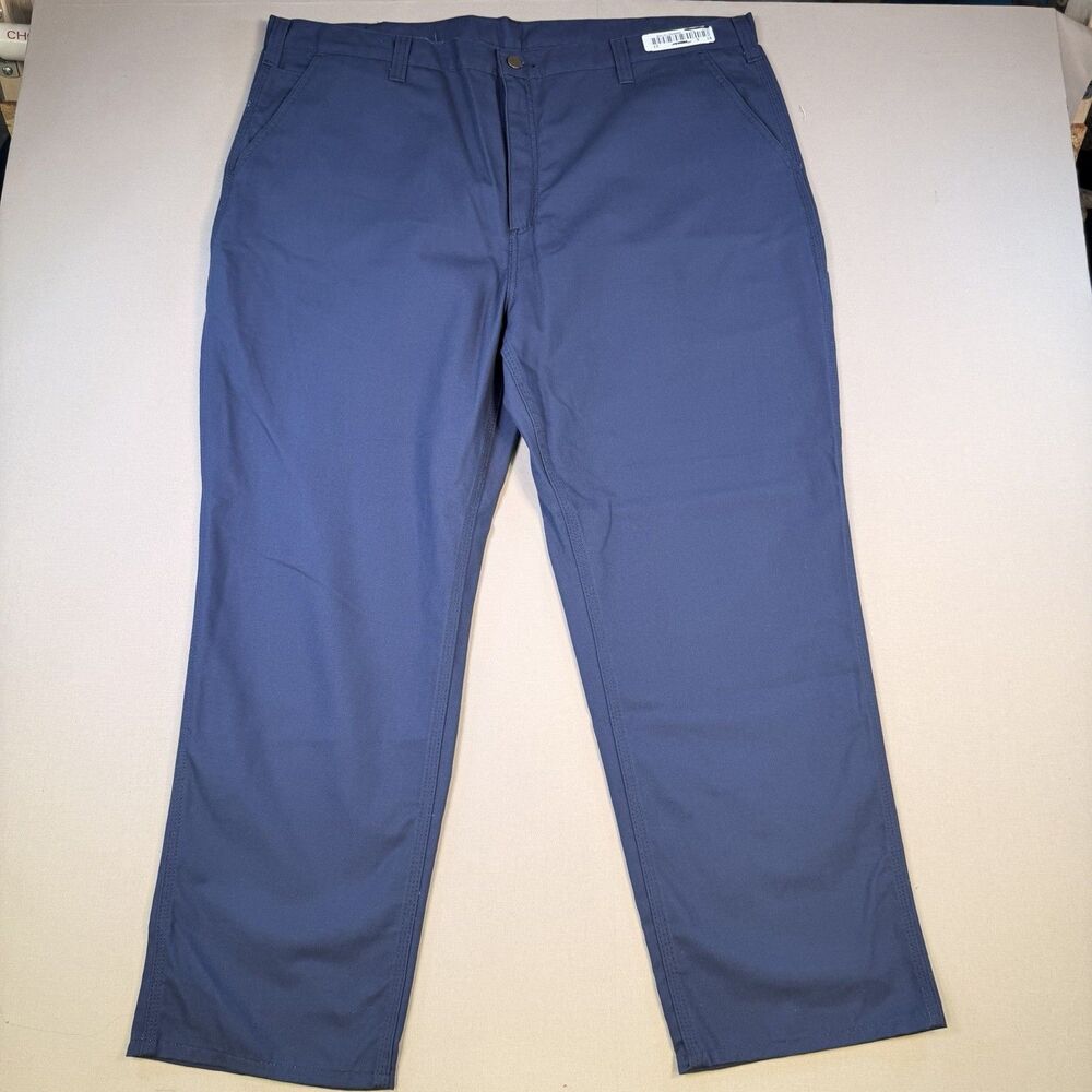 Carhartt Mens 46x30 Navy Blue Dungaree Fit Carpenter Cotton Blend Pants EUC
